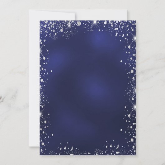 Invitation Sweet 16 bleu argent parties scintillant robe tiar (Dos)