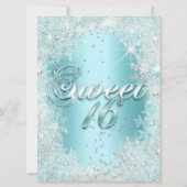 Invitation Sweet 16 bleu Turquoise Silver Winter Wonderland T (Dos)