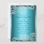 Invitation Sweet 16 Blue Bow & Sparkle Diamond Annonces (Dos)