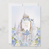 Invitation Sweet 16 Blue Royal Princess (V2) Élégant (Dos)