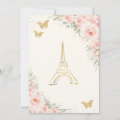 Invitation Sweet 16 Blush Floral Paris Eiffel Champagne (Dos)