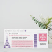 Invitation Sweet 16 Boarding Pass à Paris (Debout devant)