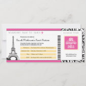 Invitation Sweet 16 Boarding Pass à Paris (Devant)