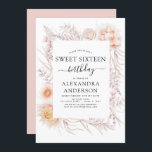 Invitation Sweet 16 Boho Dusty rose Floral Anniversaire<br><div class="desc">Boho Dusty rose Floral Botanique Bohème Tropical Watercolor Cadre Printemps,  Été,  Automne,  Automne Sweet 16 Anniversaire Fête Invitations - comprend une belle et élégante typographie script avec des fleurs botaniques modernes du désert pour la fête spéciale Sweet sixteen 16ème Anniversaire.</div>