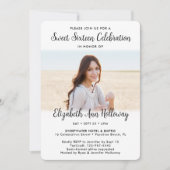 Invitation Sweet 16 Chic Modern Script 2 Photo Anniversaire (Devant)