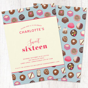 Invitation Sweet 16 Chocolat Thème Anniversaire