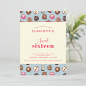 Invitation Sweet 16 Chocolat Thème Anniversaire (Debout devant)