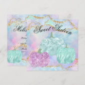 Invitation Sweet 16 Citrouille de fête Pastel Parties scintil (Devant / Derrière)