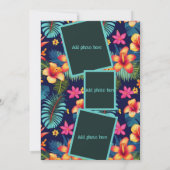 Invitation Sweet 16 Collage tropical Hibiscus Bleu profond (Dos)