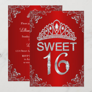 Invitation Sweet 16 Couronne de Diamants Étincelan