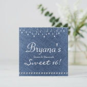 Invitation Sweet 16 Denim Diamonds Sparkle Bling (Debout devant)