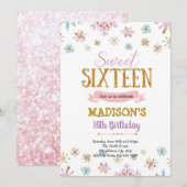 Invitation sweet 16 d'hiver (Devant / Derrière)