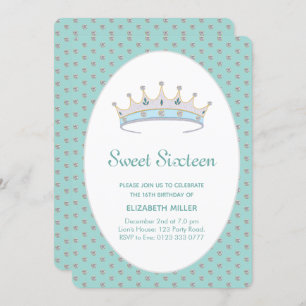 Invitation Sweet 16 Diamond Princess Anniversaire