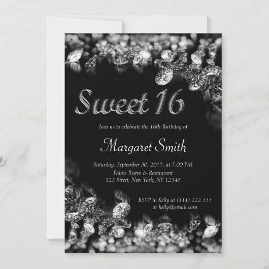 Invitation Sweet 16 Diamonds (Devant)
