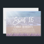 Invitation Sweet 16 Elégante Lavender Plage Florale Anniversa<br><div class="desc">Sweet 16 Elégante Lavande Plage Floral Invitations Anniversaire.</div>