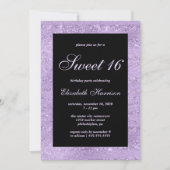Invitation Sweet 16 Élégante Purple Shimmer fête d'anniversai (Devant)