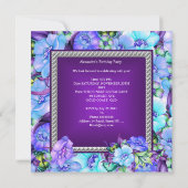 Invitation Sweet 16 élégantes fleurs de bijoux en argent viol (Dos)