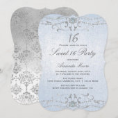 Invitation Sweet 16 en Damassé Diamant Brillance B (Devant / Derrière)