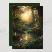 Invitation Sweet 16 Enchanted Forest River Bunny Fairy (Devant / Derrière)