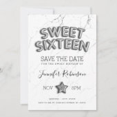 Invitation Sweet 16 Enregistrer La Date Parties scintillant B (Devant)