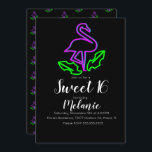 Invitation Sweet 16 Été Neon Tropical Flamant rose Fête Lumin<br><div class="desc">Sweet 16 Invitations avec Confetti Lumineuse Conçu par Dream Big Digital Design</div>
