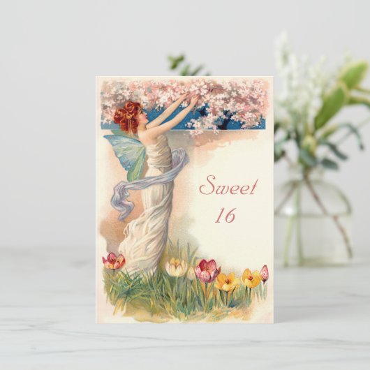Invitation Sweet 16 Fée Vintage (Debout devant)