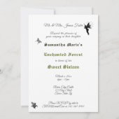 Invitation Sweet 16 Fées de Forêt Enchantées Fleurs de lapin (Dos)