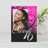 Invitation Sweet 16 fête d'anniversaire (Debout devant)