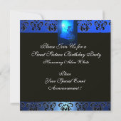 INVITATION SWEET 16 FÊTE D'ANNIVERSAIRE, AQUA BLUE BLACK DAMA (Dos)