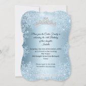 Invitation Sweet 16 fête d'anniversaire Icy Blue Snowflake hi (Dos)