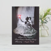 INVITATION SWEET 16 FÊTE, ROUGE, BLACK ET OR DAMASK (Debout devant)