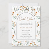 Invitation Sweet 16 fleur sauvage botanique élégant (Devant)