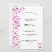 Invitation Sweet 16 fleurs blanches roses élégantes (Devant)