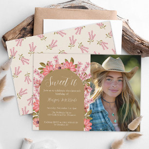 Invitation Sweet 16 Fleurs sauvages d'anniversaire Photo Flor