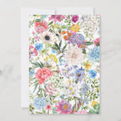 Invitation Sweet 16 fleurs sauvages de jardin (Dos)