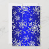 Invitation Sweet 16 Flocon de Neige Argent Bleu Ro (Dos)