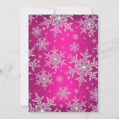 Invitation Sweet 16 Flocon de Neige Argent Rose Ch (Dos)