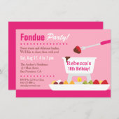 Invitation Sweet 16 Fondue au chocolat fête d'anniversaire (Devant / Derrière)