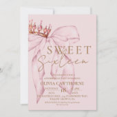 Invitation Sweet 16 Gold et Blush Pink Bow Anniversaire (Devant)