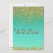 Invitation Sweet 16 Gold Parties scintillant et fête d'annive (Dos)