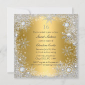 Invitation Sweet 16 Gold Silver Princess Winter Wonderland (Dos)