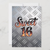 Invitation Sweet 16 In Flames and Silver Plate Birthday Party (Dos)