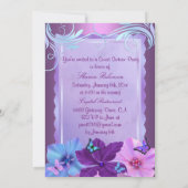 Invitation Sweet 16 Jardin Papillon Rose & Bleu (Dos)