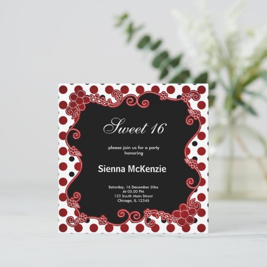 Invitation Sweet 16 Lady Bug (Debout devant)