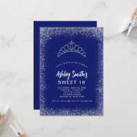 Sweet 16 Marine Bleu Parties scintillant Argent Di