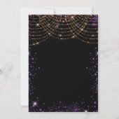 Invitation Sweet 16 mascarade noir violet parties scintillant (Dos)