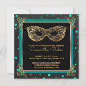 Invitation Sweet 16 Masquerade Ball Sweet sixteen Turquoise O (Devant)
