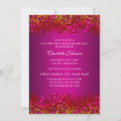 Invitation Sweet 16 Masquerade Florale Or Rose (Dos)