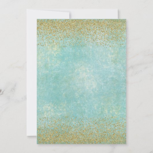 Invitation Sweet 16 Masquerade Parties scintillant or et Aqua (Dos)