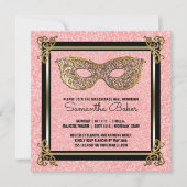 Invitation Sweet 16 Masquerade Party | Anniversaire seize ans (Devant)